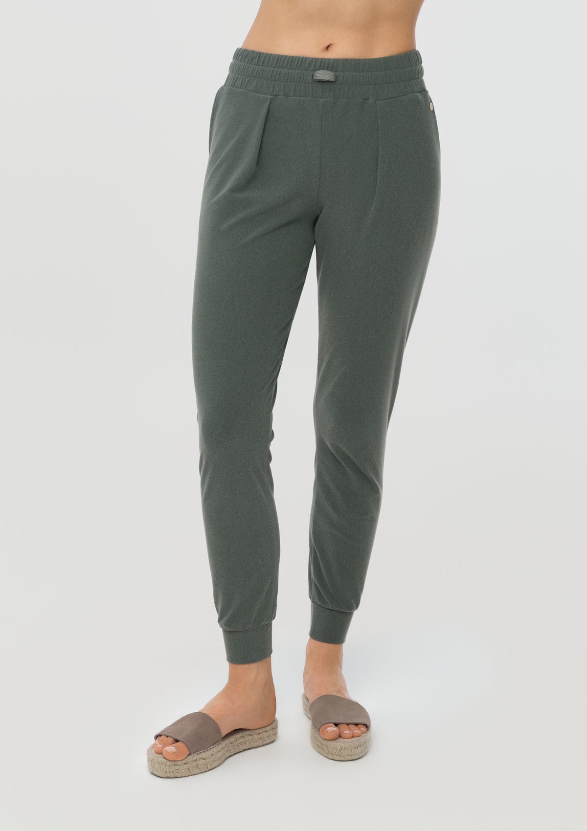 LUXE PLUSH Track Pants vetiver green